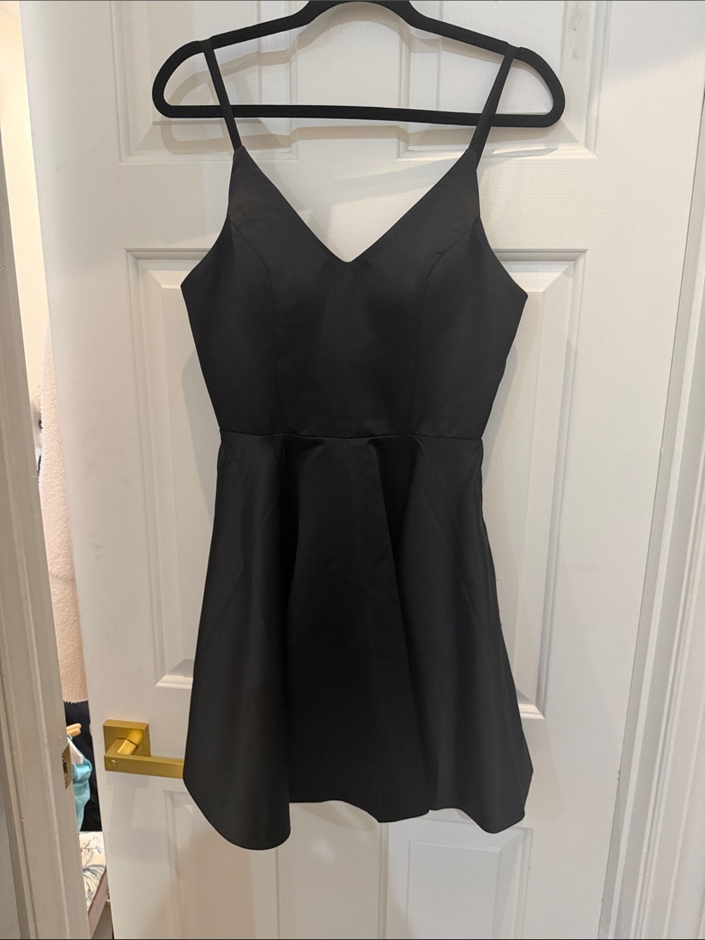 Black V-Neck Spaghetti Strap Dress